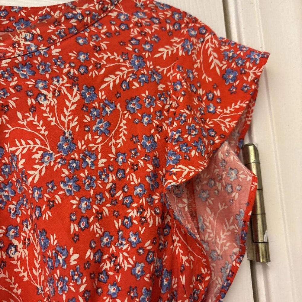 LOFT Red and Blue Floral Mini Dress - Picture 7 of 8